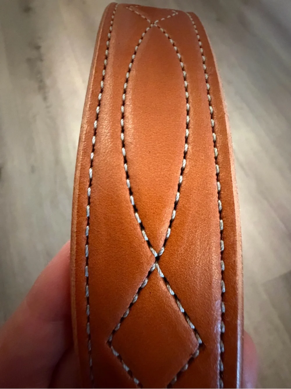 Remarkable Leather Goods Bridle Stitched Leather Belt in Tan - Size XXL